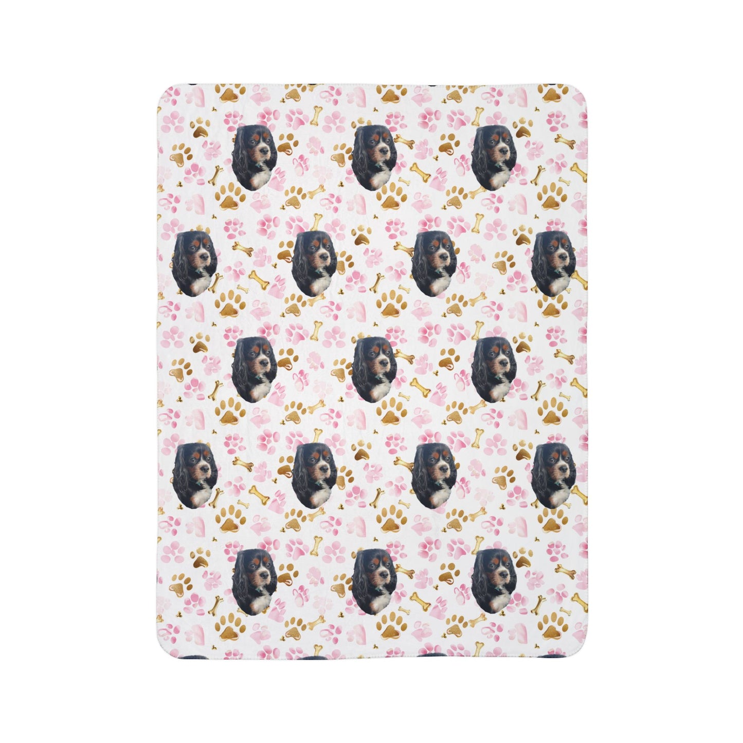 Custom Fleece Blanket with Pet Portrait – Ultra-Soft Sherpa-Backed Blanket for Pet Lovers