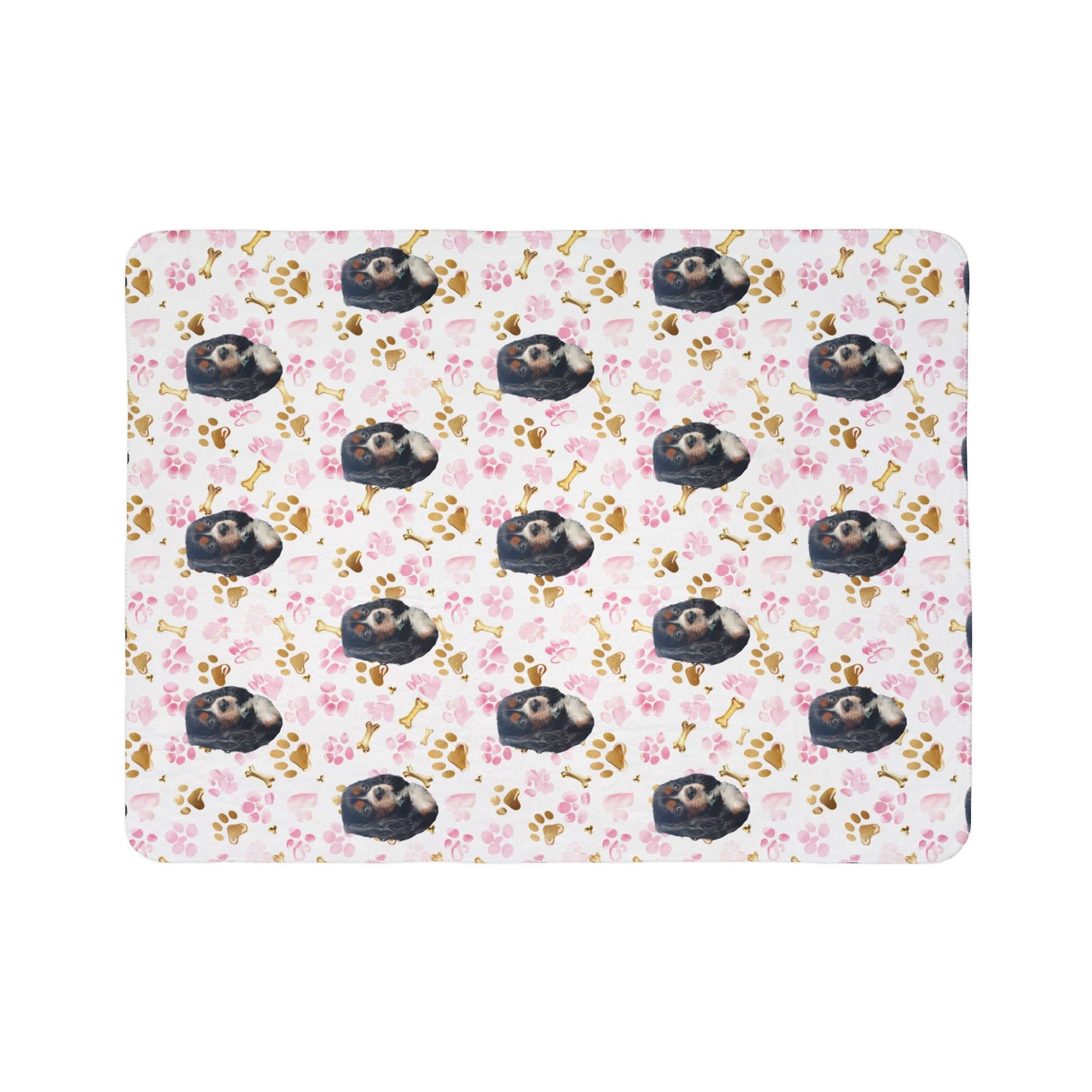 Custom Fleece Blanket with Pet Portrait – Ultra-Soft Sherpa-Backed Blanket for Pet Lovers