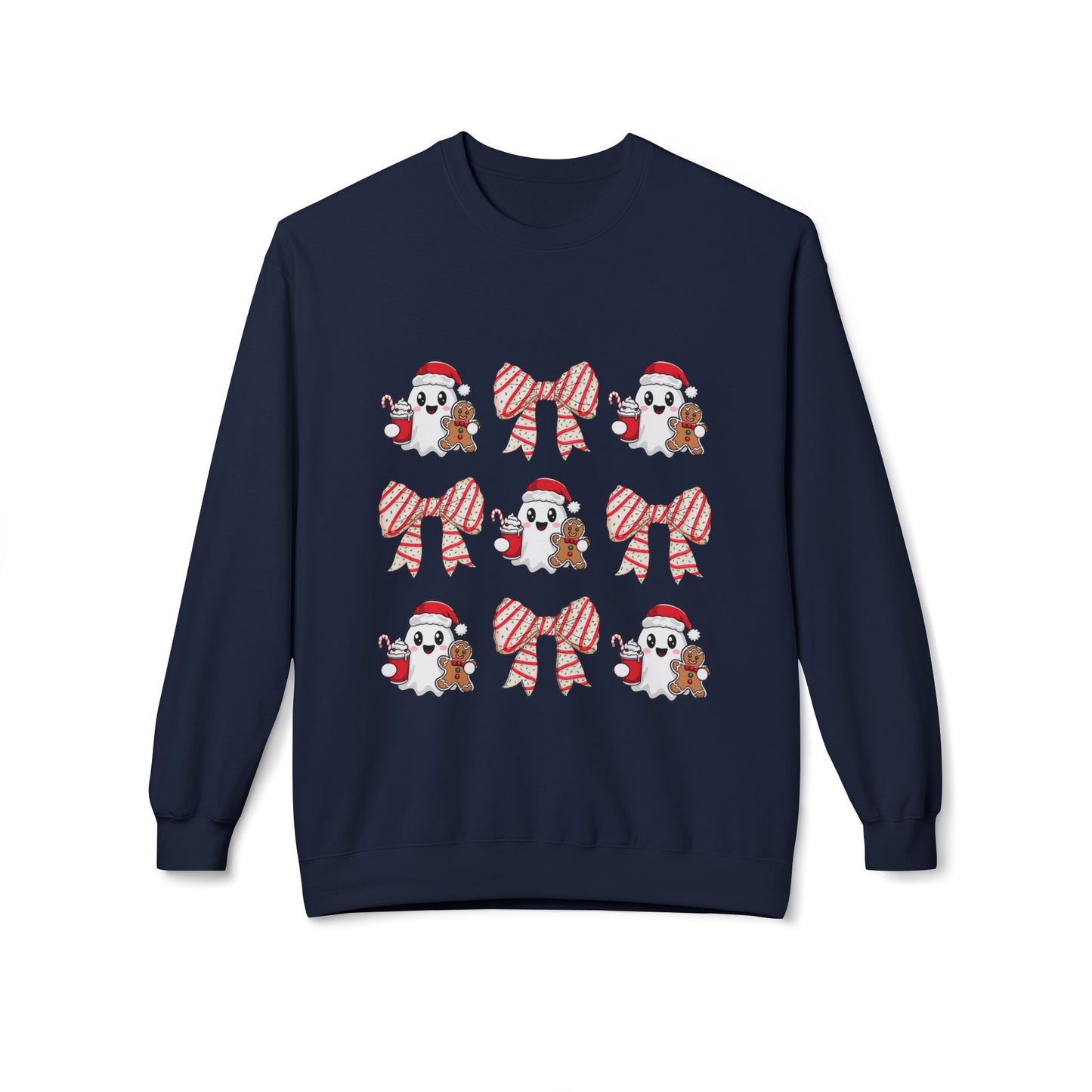 "Holiday Ghost and Gingerbread Cozy Christmas Sweater"