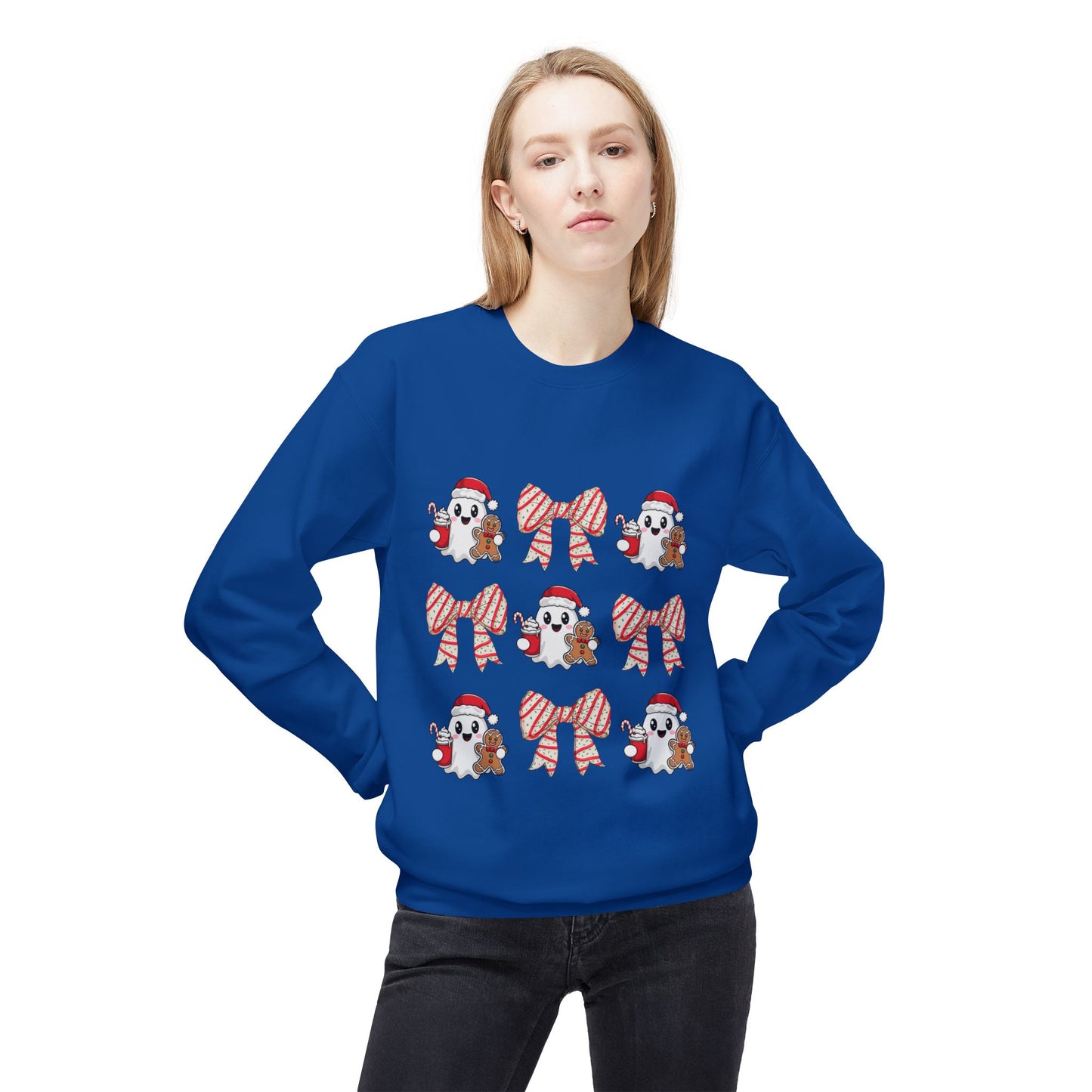 "Holiday Ghost and Gingerbread Cozy Christmas Sweater"