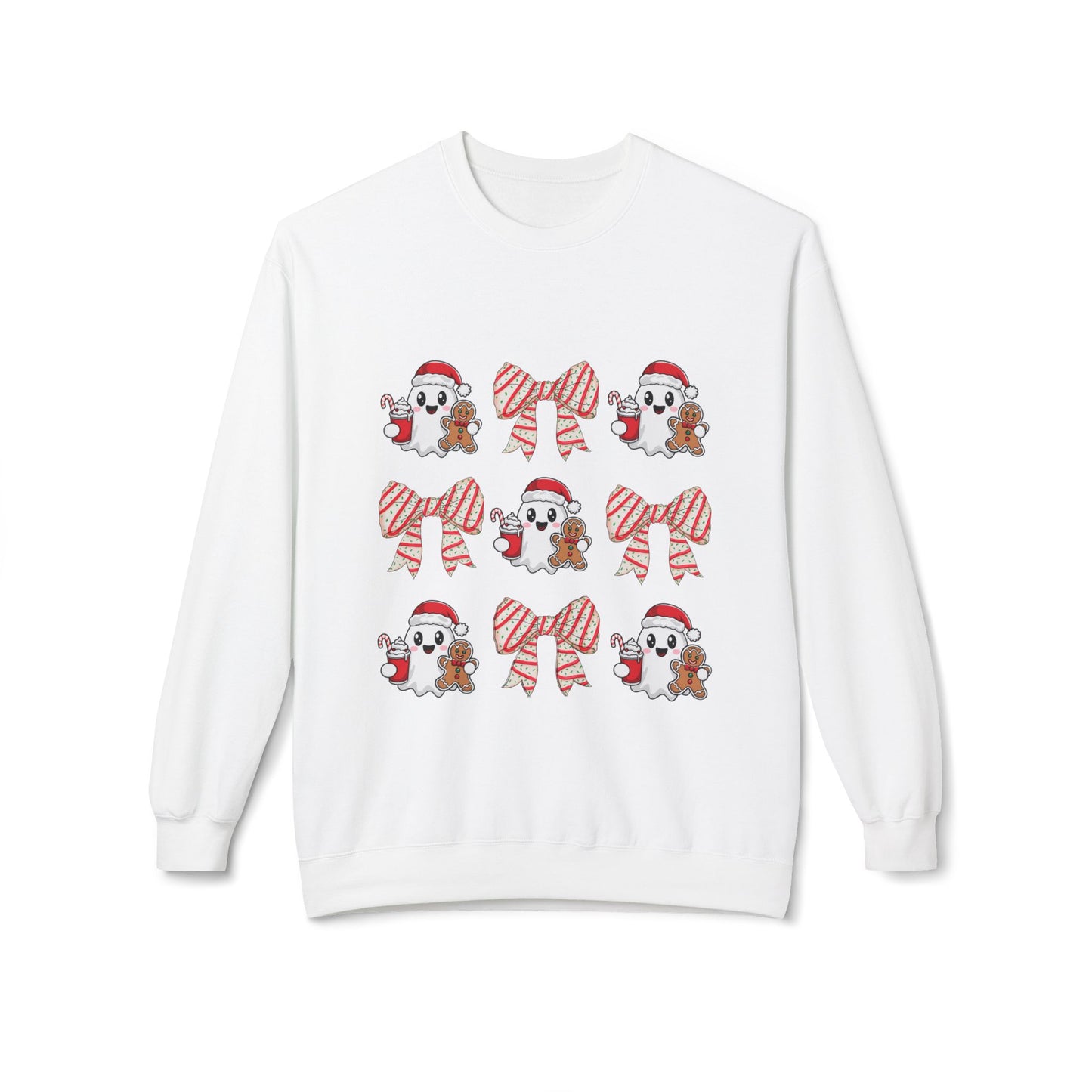 "Holiday Ghost and Gingerbread Cozy Christmas Sweater"
