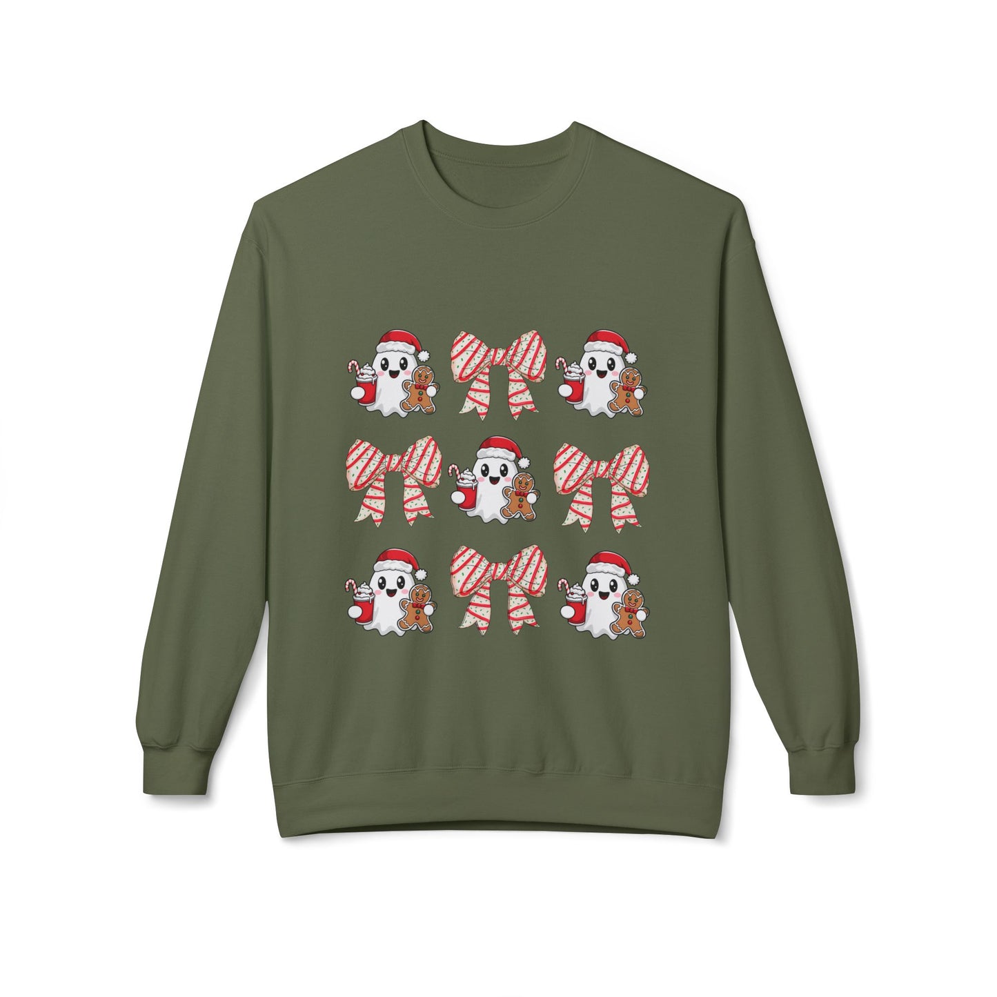 "Holiday Ghost and Gingerbread Cozy Christmas Sweater"