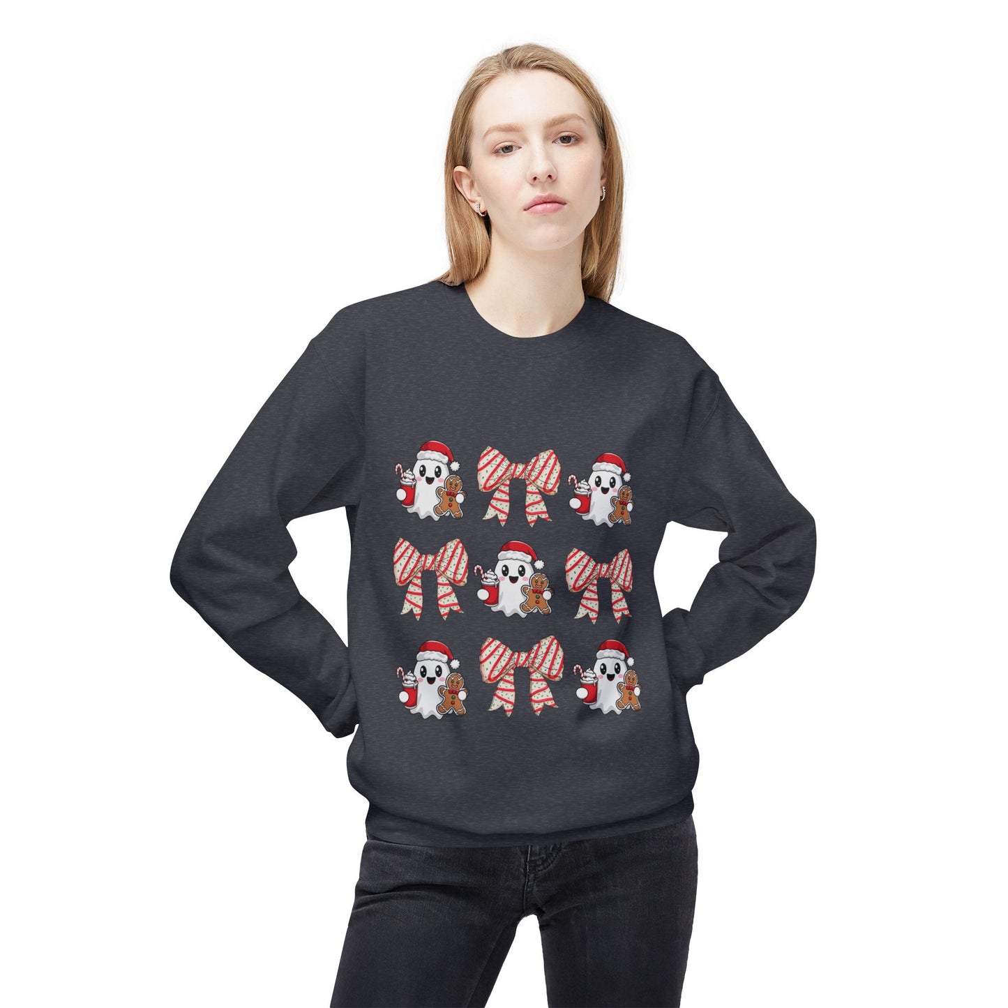 "Holiday Ghost and Gingerbread Cozy Christmas Sweater"