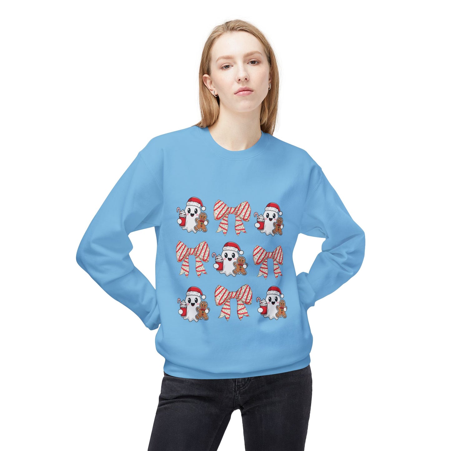 "Holiday Ghost and Gingerbread Cozy Christmas Sweater"