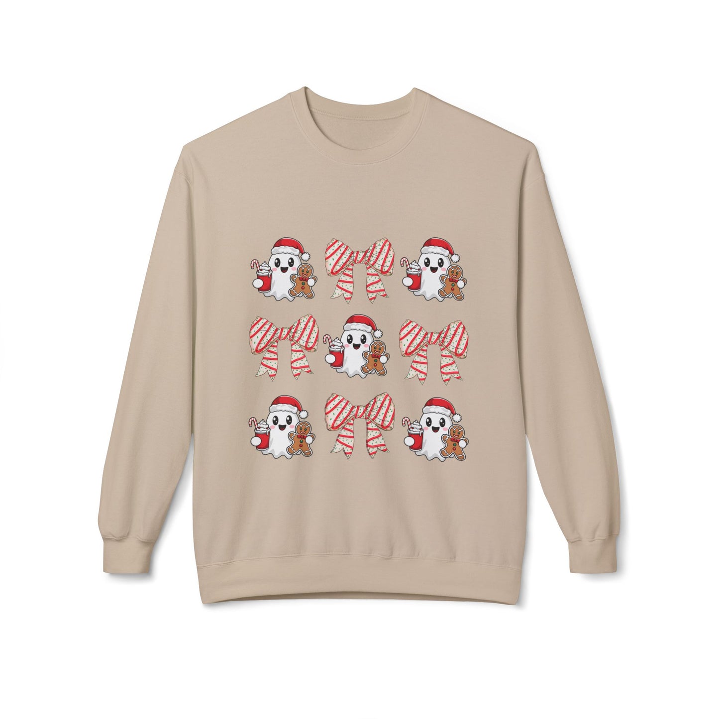 "Holiday Ghost and Gingerbread Cozy Christmas Sweater"