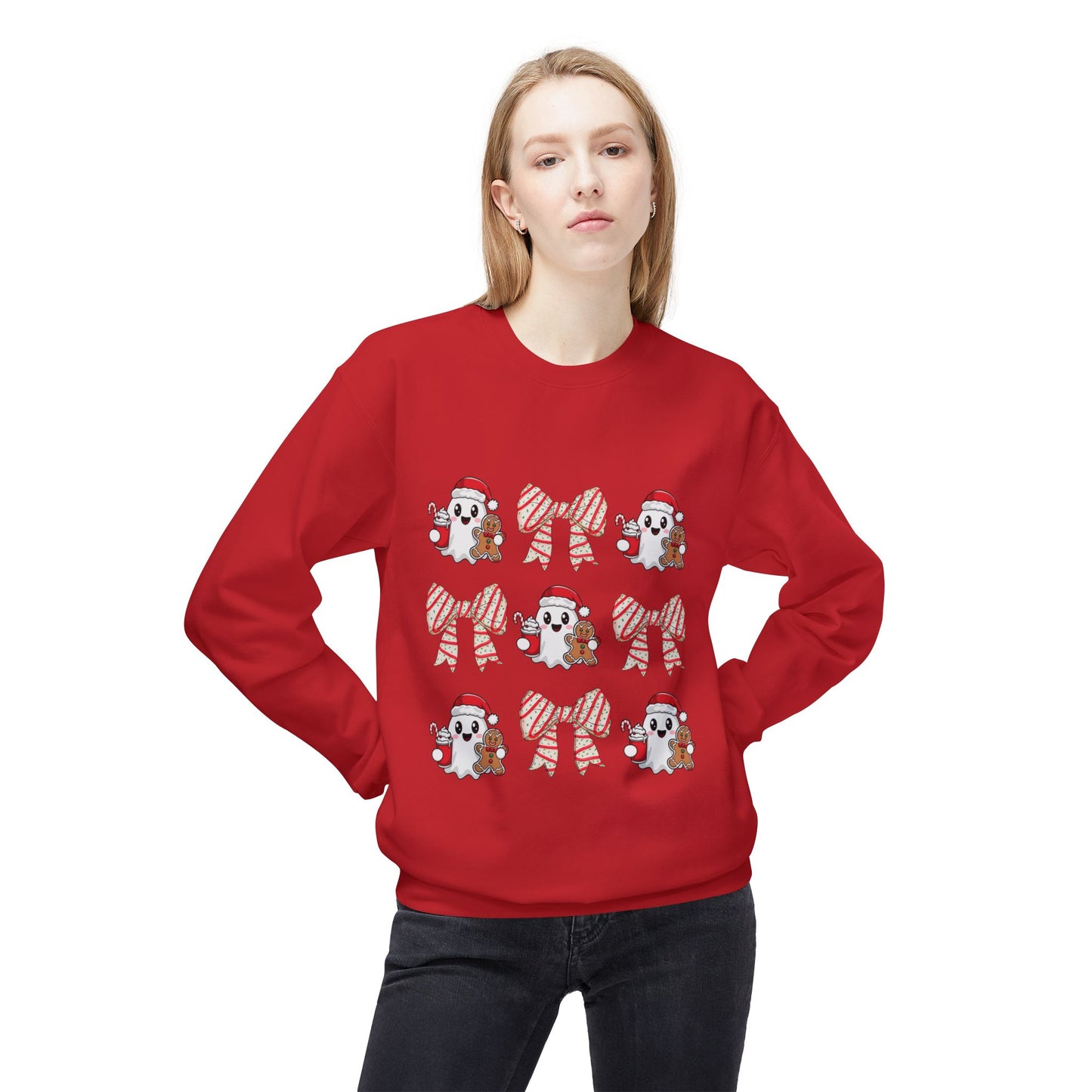 "Holiday Ghost and Gingerbread Cozy Christmas Sweater"
