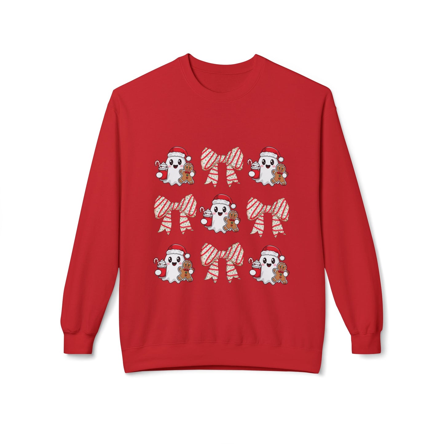 "Holiday Ghost and Gingerbread Cozy Christmas Sweater"