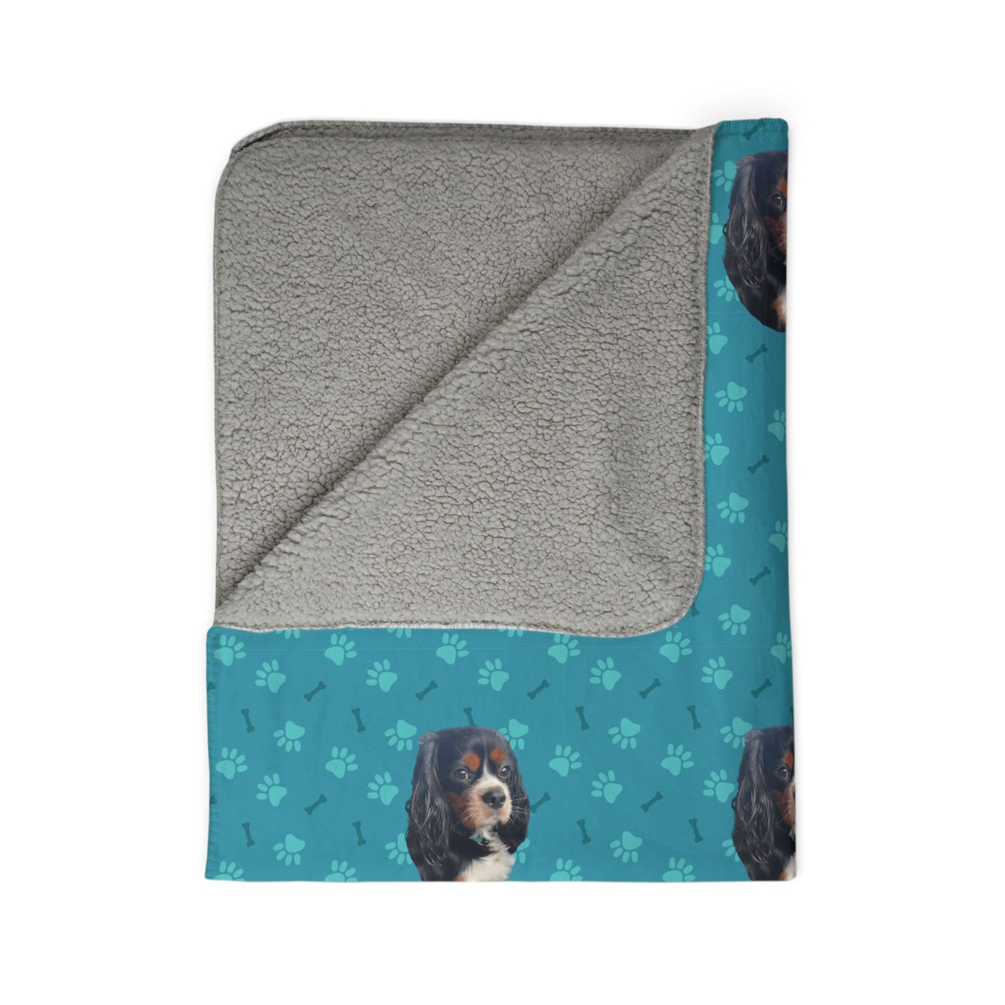 Custom Fleece Blanket with Pet Portrait – Ultra-Soft Sherpa-Backed Blanket for Pet Lovers