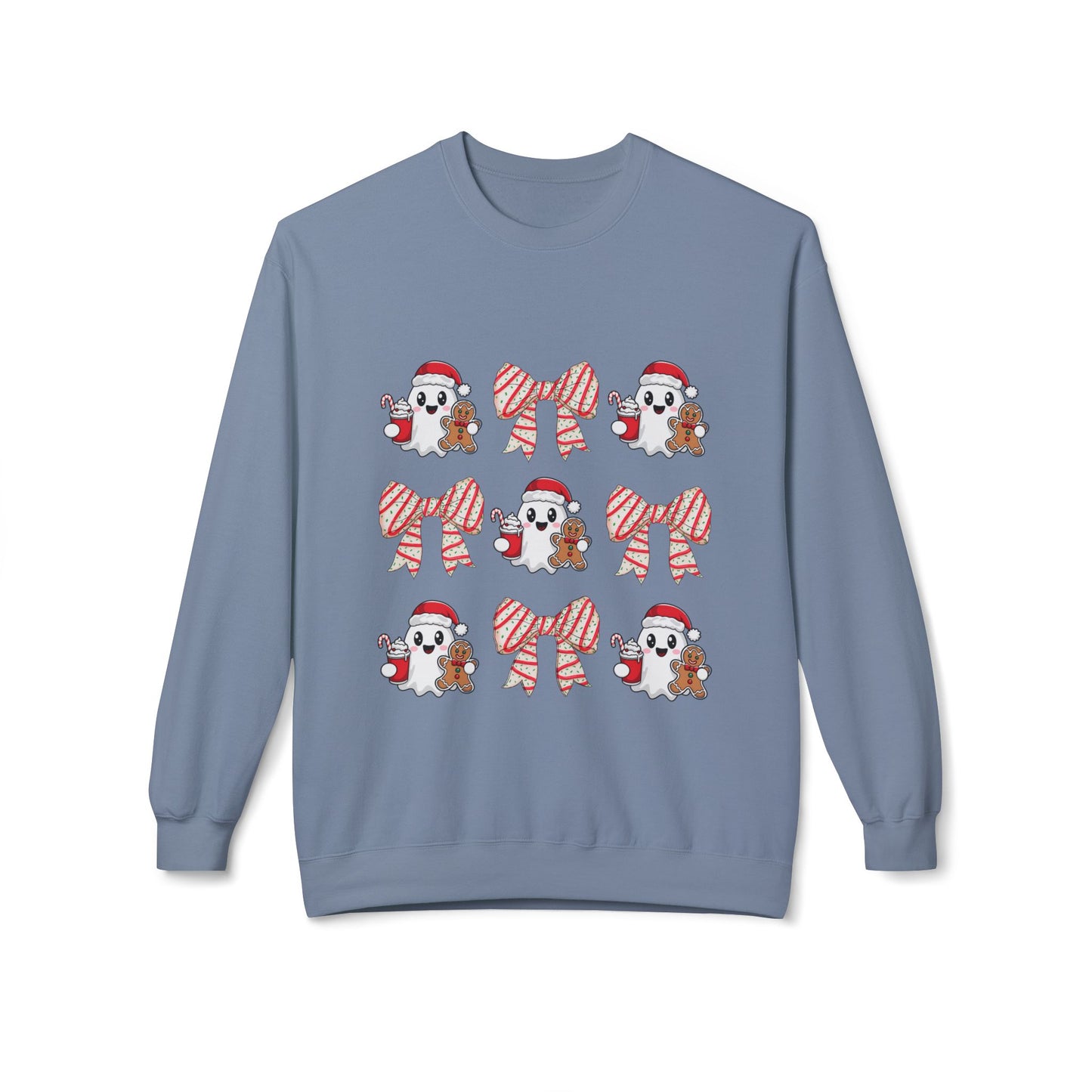 "Holiday Ghost and Gingerbread Cozy Christmas Sweater"
