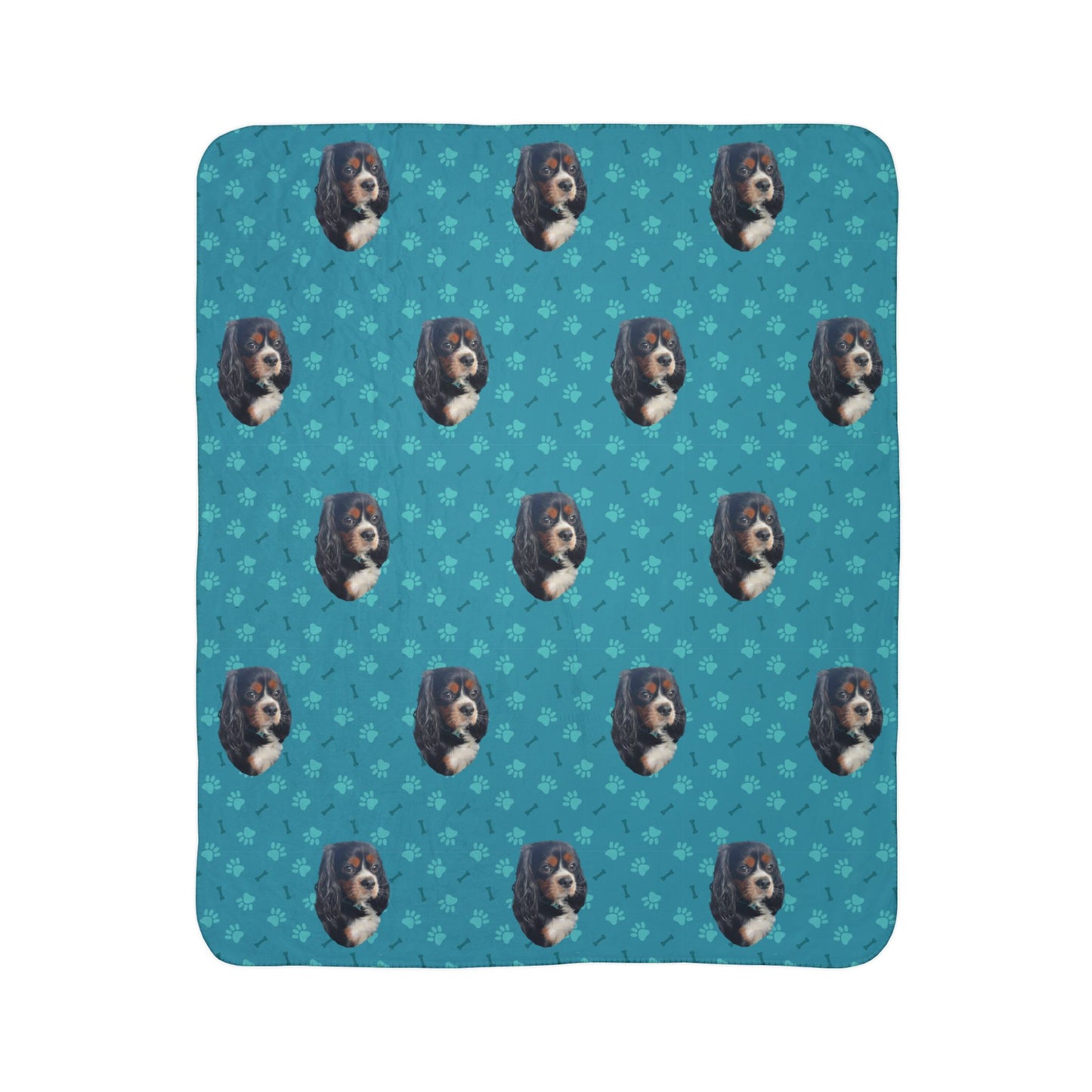 Custom Fleece Blanket with Pet Portrait – Ultra-Soft Sherpa-Backed Blanket for Pet Lovers